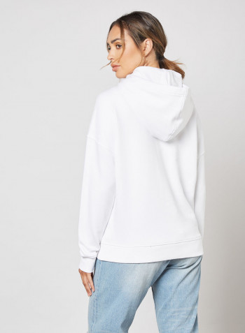 Relaxed Graphic Hoodie Optic White