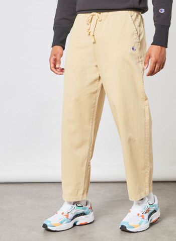 Straight Hem Pants Beige