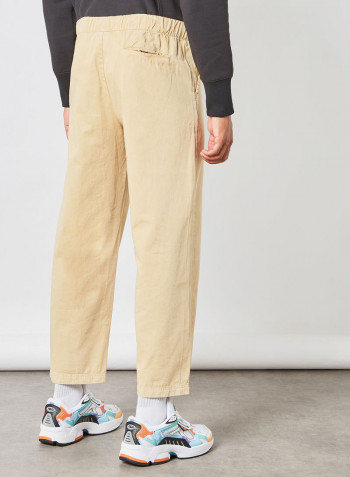 Straight Hem Pants Beige