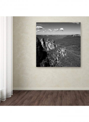 Three Sisters Canvas Wall Art Black/White 14 x 14inch