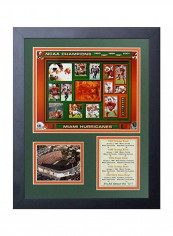 Miami Hurricanes Five Time Champs Framed Photo Collage Black 11x14inch