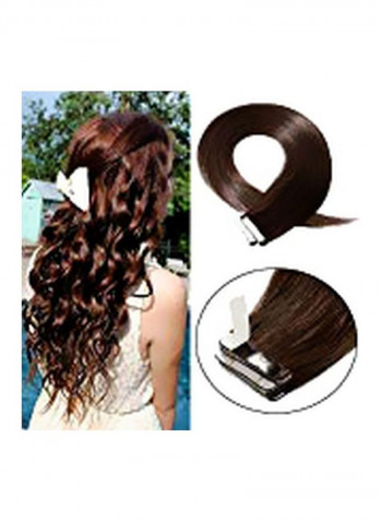 20-Piece Double Sided Tape Human Hair Extension 2 Dark Brown 18inch