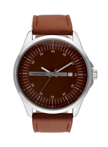 Men's Leather Analog Wrist Watch AG3804-06