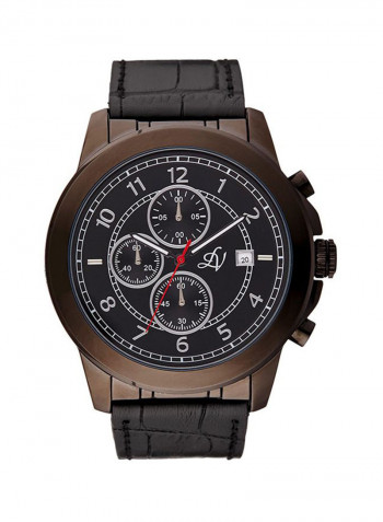 Men's Water Resistant Leather Analog Wrist Watch LV1018