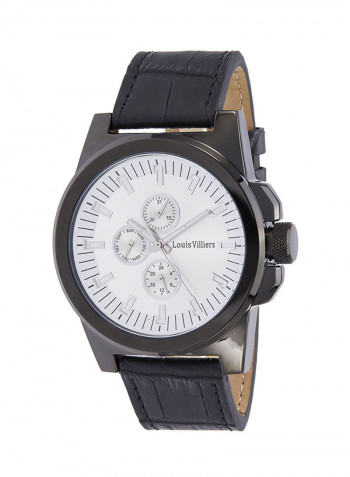 Men's Water Resistant Leather Analog Wrist Watch LVAG3733-19