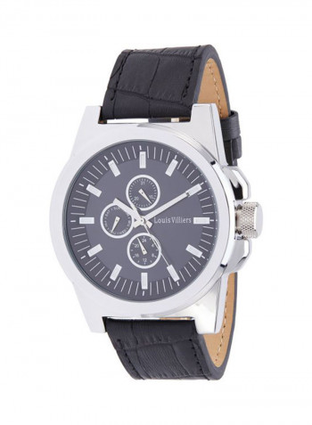 Men's Water Resistant Leather Analog Wrist Watch LVAG3733-22