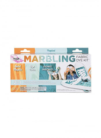 8-Piece Marbling Tropical Fabric Dye Kit Orange/Mint/Aegean Sea