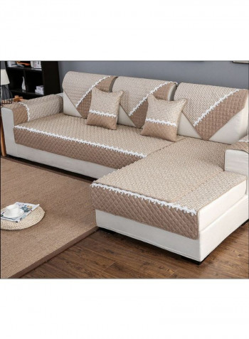 Modern Patchwork Sofa Slipcover Brown/Beige