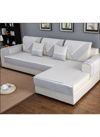 Modern Patchwork Sofa Slipcover Grey/White