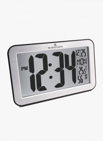 Commercial Grade Panoramic Atomic Wall Clock Silver