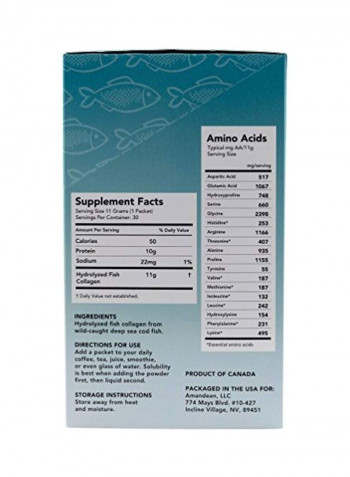 Pack Of 30 Wild-Caught Fish Marine Collagen Protein Powder