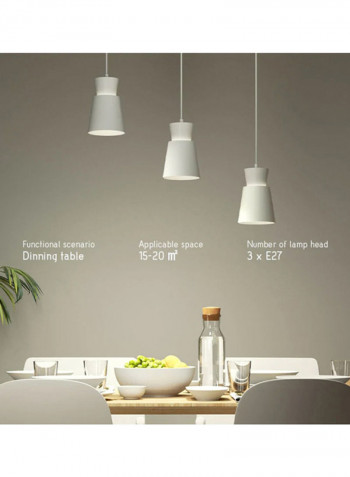 Three-Head Universal Dining Pendant Light White