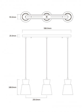 Three-Head Universal Dining Pendant Light White