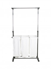 Triple Sorter Laundry Center With Hanging Bar Multicolour