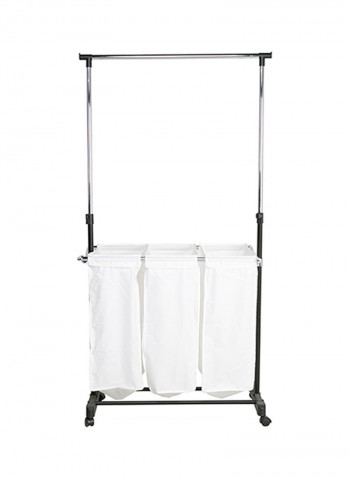 Triple Sorter Laundry Center With Hanging Bar Multicolour