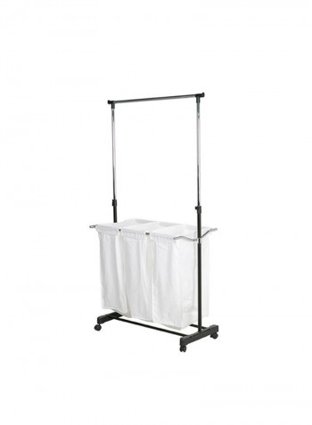 Triple Sorter Laundry Center With Hanging Bar Multicolour