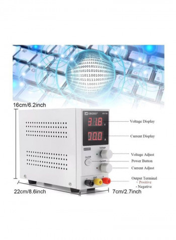4 Digits Display LED Power Supply 70x160x220millimeter White/Black