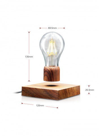 Magnetic Levitating Floating Desk Lamp Brown/Clear 12×12×2.05centimeter