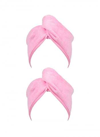 Pack Of 2 Microfiber Hair Towel Wrap Pink