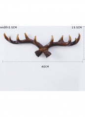 Porch Coatrack Retro Antlers Wall Mounted Key Hook Brown 60x90cm