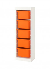 Storage Combination With Boxes White/Orange 46x30x145centimeter