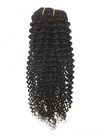 Kinky Curly Clip In Remy Human Hair Extension Black 16inch