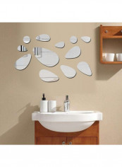 12-Piece Cobblestone Design Wall Sticker Set Silver