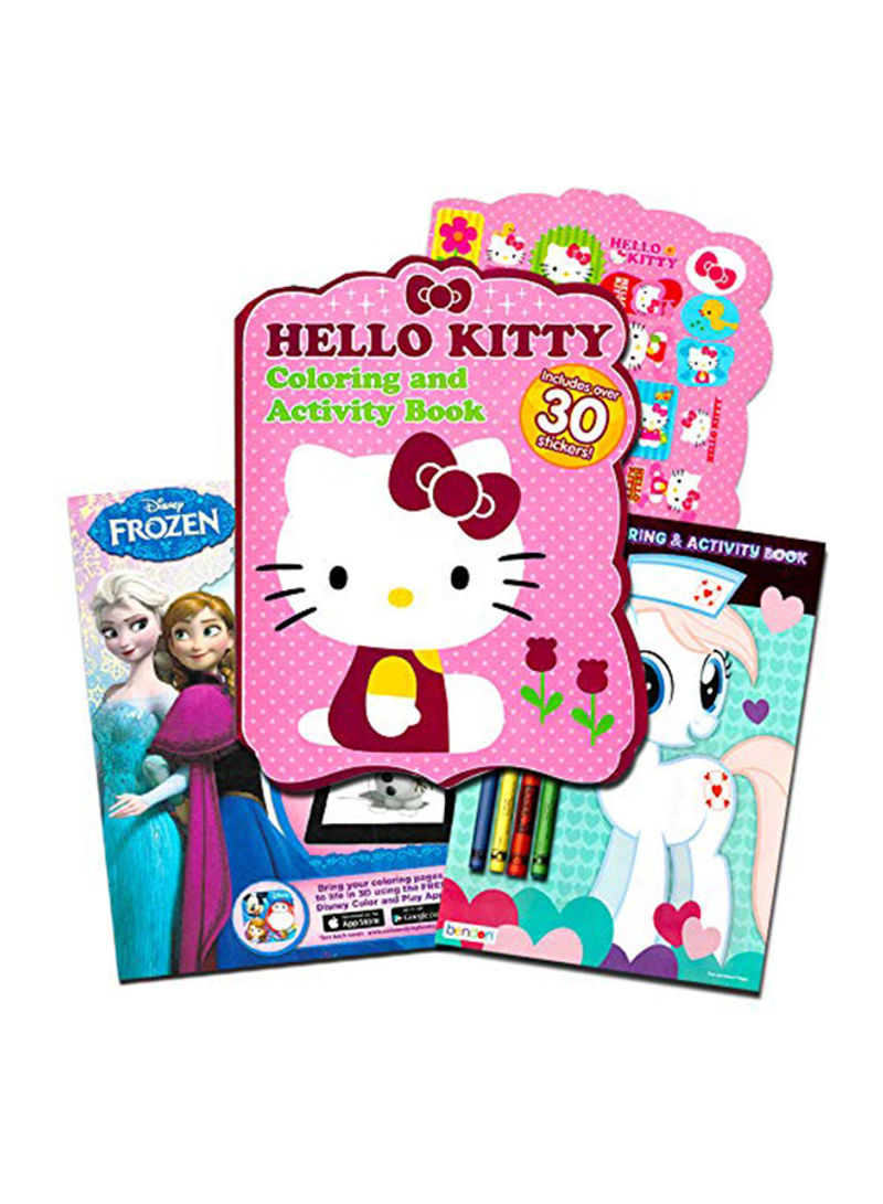 3-Piece Coloring Books With Stickers