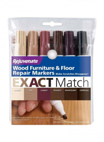 4-Piece Wood Furniture And Floor Repair Markers Brown/Black
