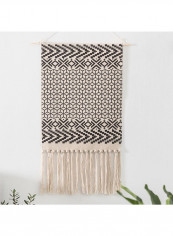 Bohemia Style Durable Tapestry Beige/Black 98 x 50centimeter