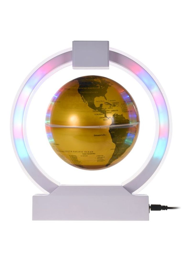 Magnetic Floating Globe With LED Light Gold/White/Purple