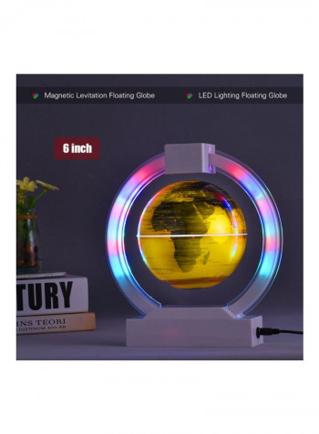 Magnetic Floating Globe With LED Light Gold/White/Purple