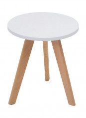 Round Tea Table Brown/White