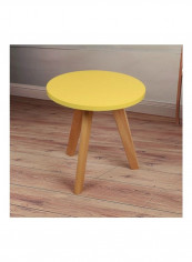 Round Tea Table Yellow/Brown