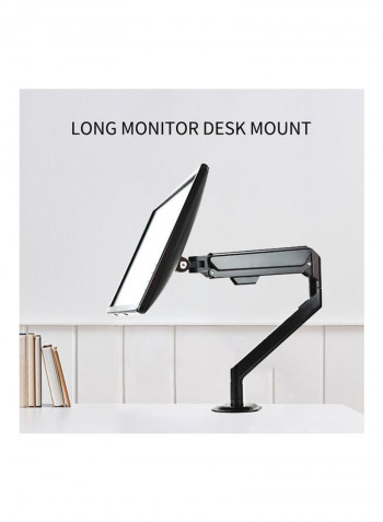Desk Mount Height Adjustable With Clamp Grommet Mounting Base Black
