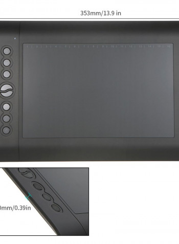 H610 PRO V2 Digital Handwriting Drawing Board with Battery-free Pen 35.3 * 24.5 * 1cm Black