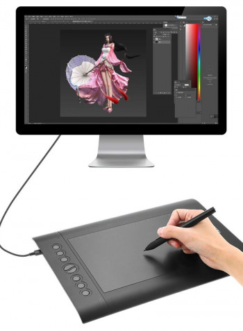 H610 PRO V2 Digital Handwriting Drawing Board with Battery-free Pen 35.3 * 24.5 * 1cm Black