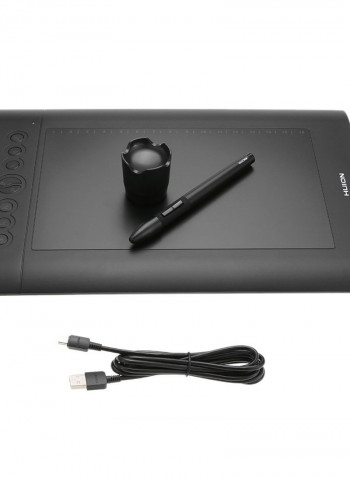 H610 PRO V2 Digital Handwriting Drawing Board with Battery-free Pen 35.3 * 24.5 * 1cm Black