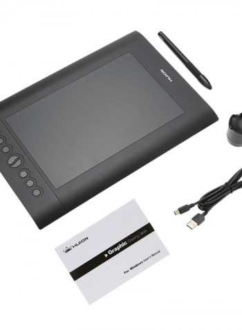 H610 PRO V2 Digital Handwriting Drawing Board with Battery-free Pen 35.3 * 24.5 * 1cm Black