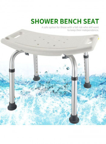 Bathroom Shower Bench White/Silver 57.50x11.00x36.50cm