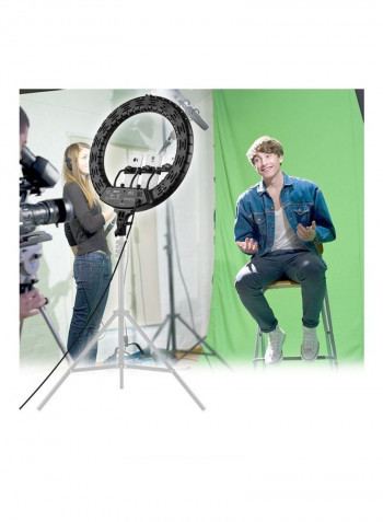 LED Ring Light Remote Control with 3 Phone Clamp White/Black