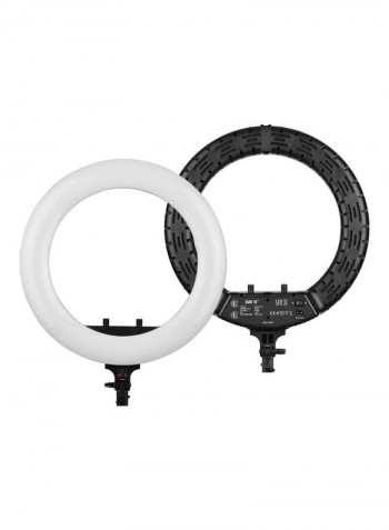 LED Ring Light Remote Control with 3 Phone Clamp White/Black
