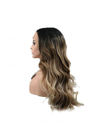 Synthetic Hair Wig Black/Beige 24inch