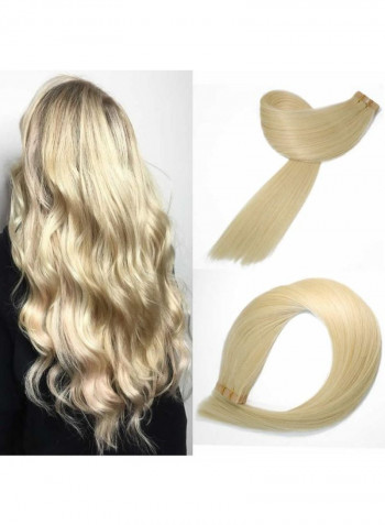20-Piece Straight Remy Tape In Human Hair Extension Blonde 18inch