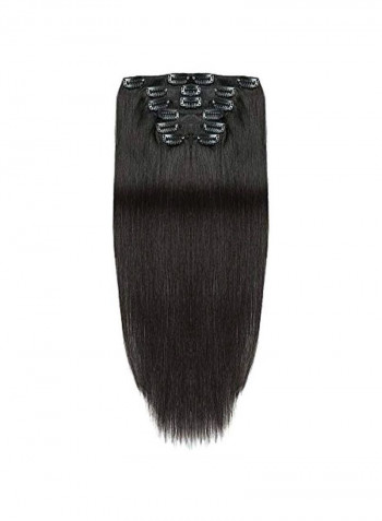 7-Piece Straight Hair Extension Black 18inch