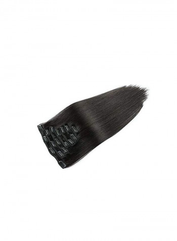 7-Piece Straight Hair Extension Black 18inch