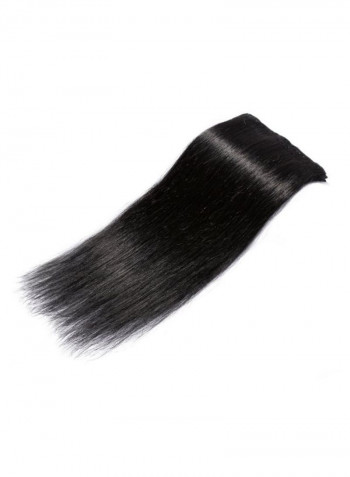 8-Piece Medium Straight Remy Human Hair Extension Black