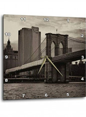 Brooklyn Bridge In Sepia Wall Clock Multicolour 10x10inch