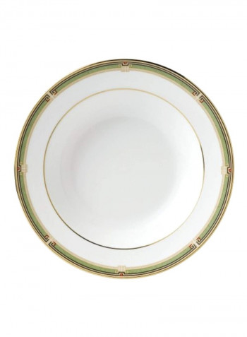 Decorative Rim Soup Tray White/Yellow/Green 8inch