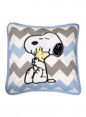 Little Snoopy Printed Decorative Pillow Blue/White/Grey 13x13inch